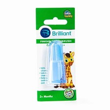 Brilliant Baby Finger Toothbrush - Silicone Gum Massager and Teether Brush for