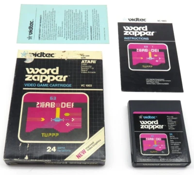 Word Zapper (Atari 2600, 1982) By US Games Vidtec (Box, Cartridge & Manual) NTSC - Image 1 of 4