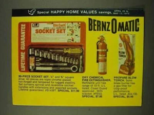 1973 Bernzomatic Ad - 20-Piece Socket Set, Blow Torch - Picture 1 of 1