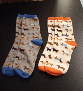 2 x Pairs. Ladies Cute Dachshund/Sausage Dog Socks . New. - Picture 1 of 5