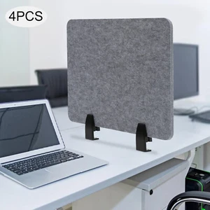 4PC Modern Stand Up Divider Clamp-On Acoustic Desk Divider Mounted Privacy Panel - Picture 1 of 19