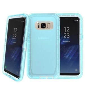 For Samsung S8 Plus Transparent Heavy Duty Case w/ Clip BLUE - Zdjęcie 1 z 1