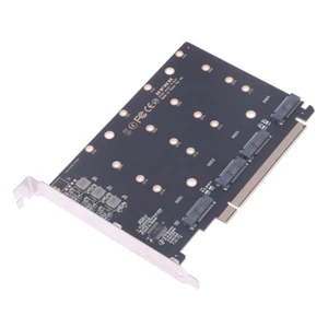 4 Port M.2 NVMe SSD to PCIE X16M Key Hard Drive Converter Reader Expansion Card - Photo 1/10