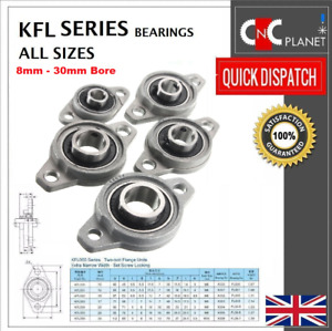 KFL Series Housing Flange Pillow Block Bearing 8 10 12 15 17 20 mm Bore shaft UK