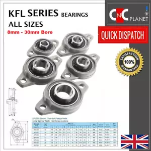 KFL Series Housing Flange Pillow Block Bearing 8 10 12 15 17 20 mm Bore shaft UK - Picture 1 of 7