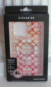 Coach iPhone 16 Pro Max Case MagSafe Signature C Pink Orange Ombré New Sealed - Picture 1 of 1