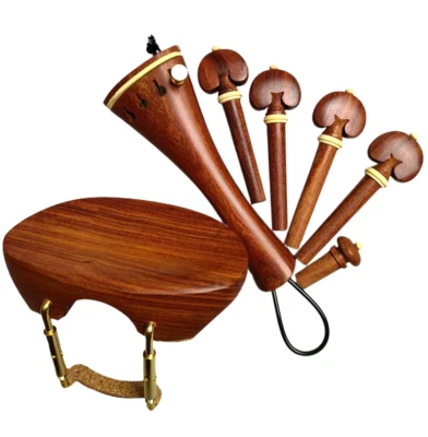 Left/Right Hand Violin Parts Accessories Chinrest With Clamp Pegs Tailpiece - Image 1 of 3