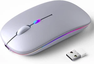 Wireless Bluetooth Mouse Recharge LED Dual Mode Mouse BT 5.2 USB 2.4GHz Portable - Picture 1 of 14