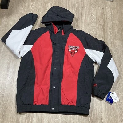 Bulls Jacket XL NEW Chicago Starter Black Label NBA Basketball Game-day Coat - Image 1 of 4