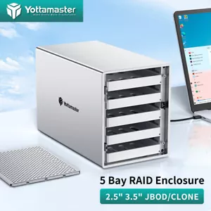 4/5 Bay USB3.0 Festplattengehäuse Ghäuse für 2,5" 3,5" SATA HDD Aluminium - Bild 1 von 20