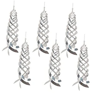Bird Repellent Spiral Reflectors Silver Mylar Spinner, Hanging 15.8 Inch 6 - Picture 1 of 7