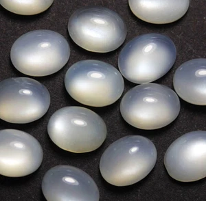 1 Mondstein Weiss Oval 8x6mm, 9x7mm - Bild 1 von 1