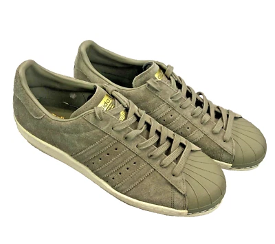 VHTF Adidas Originals Superstar 80's Suede Trainers Mens Sz 11 Khaki 698001 - Image 1 of 4