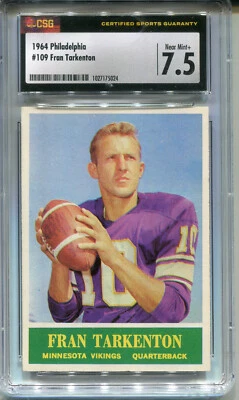1964 Philadelphia #109 Fran Tarkenton CSG 7.5 NM+ Minnesota Vikings - Image 1 of 2