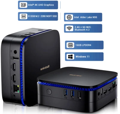 Blackview MP60 Mini PC Windows 11 16GB RAM 512GB SSD/Max2TB Intel 11th Gen N5095 - Bild 1 von 4