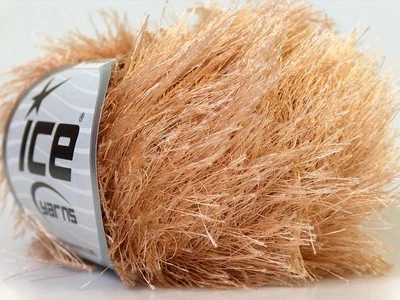 Beige Eyelash Yarn 22750 Ice Fun Fur 50 gram 70 yards - Image 1 of 3