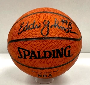 Eddie Johnson Signed Spalding Mini Basketball Beckett Y55244 Houston Rockets - Picture 1 of 3