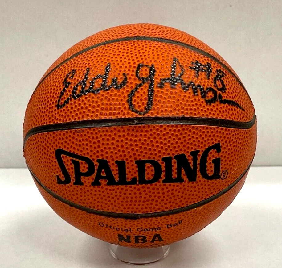 Mini basquete Beckett Y55244 Houston Rockets assinado por Eddie Johnson Spalding - Imagem 1 de 3