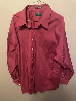 Valerio Garati 男式纽扣正装衬衫 XL 17-17 1/2 34/35 勃艮第色 — 第 1/3 张图片