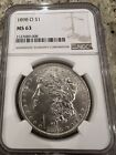 1898-O MORGAN SILVER DOLLAR NGC MINT STATE 63 FLASHY WHITE COINSUPERB EYE APPEAL