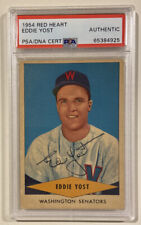 1954 Red Heart EDDIE YOST Signed Baseball Card PSA/DNA Washington Senators