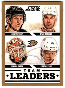 2013-14 Score Team Leaders Gold Corey Perry/Ryan Getzlaf/Viktor Fasth #551