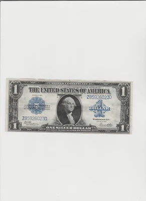 1923 $1 One Dollar Silver Certificate Note Horse Blanket Large Size Banknote. - Image 1 of 4