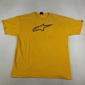 Alpine Stars T Shirt Yellow Short Sleeve Logo Graphic Y2K XL Adult Casual - Picture 1 of 9