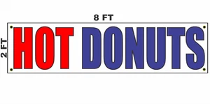 HOT DONUTS Banner Sign 2x8 - Picture 1 of 3