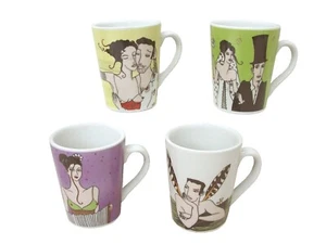 (24787) MUG CONICA 240ML DRAWINGS COUPLES WEDDING VARIED CUP - Picture 1 of 12