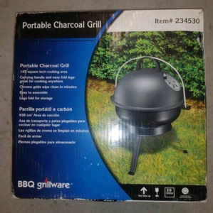 BBQ Grillware 145 sq. inch Portable (Easy Fold Legs) Charcoal Grill, Black ~NEW! - Picture 1 of 1