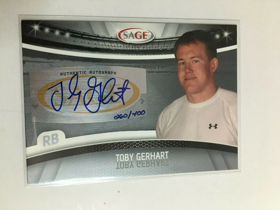 F70707  2010 SAGE Autographs Silver #19 Toby Gerhart /400 - Image 1 of 1