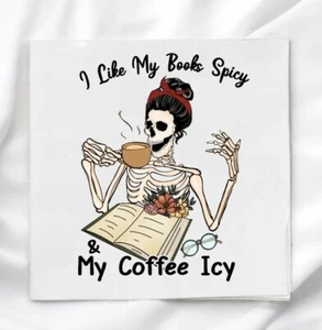 Coffee and Books Fabric Panel for Quilting Crafting Sewing Quilt Block Book Love - Picture 1 of 2