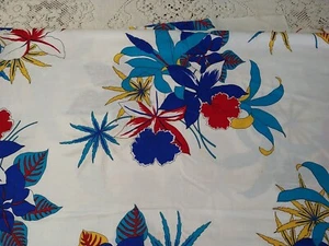 Colorful Vintage Cranston Marijuana Tropical Floral Cotton Fabric 2 yd 25" x 45 - Picture 1 of 8