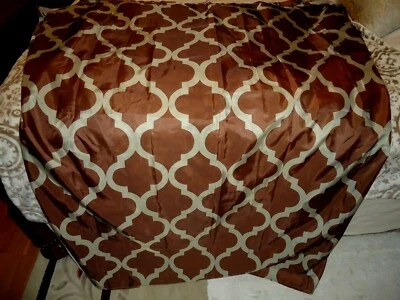  Cortina de ducha de tela 70"x 68" poliéster marrón/gris Foto 1 de 4