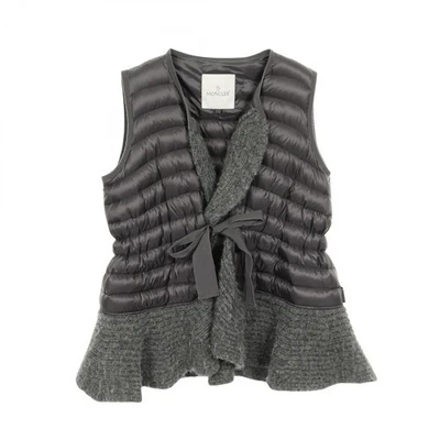 MONCLER MAR Down Vest Nylon Gray Size 1 Used Women - Image 1 of 4