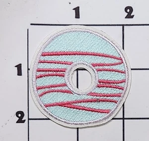 Blue Donut Patch Embroidered Iron On Uniform Costume Cosplay Upcycle - Picture 1 of 1