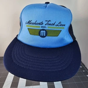KAP.II Mens Blue Merchants Truck Lines Inc. Logo Adjustable Trucker Hat Cap OSFA - Picture 1 of 8