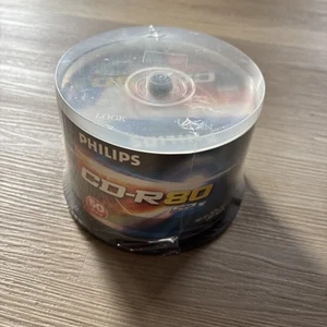 50 Pk Philips 52X Speed 700 MB 80 MIN Blank CD CD-R Discs for Digital Media NEW - Picture 1 of 4