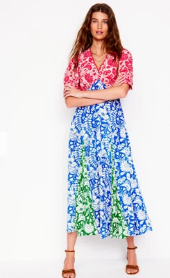 Boden NWT Rosie Godet Tea Maxi Dress Multi color Floral sz 6 retail $138 - Image 1 of 4