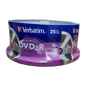 Verbatim Inscriptible DVD+R 25 Pack 8x 4.7 GB - NEW, Sealed - Picture 1 of 4