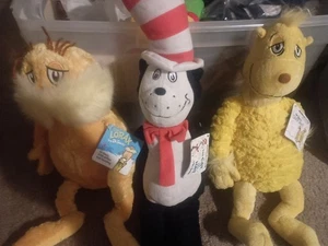 3x Kohl's Cares Dr. Seuss Lot The Lorax, Plush Stuffed Animal Toy Yarn Hair - Picture 1 of 19