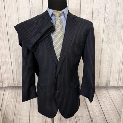 Brooks Brothers 1818 Fitzgerald 40S W36 x L30 Navy Blue Pinstriped 2-Piece Suit - Image 1 of 4