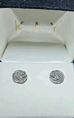 *NUEVO* *ELEGANTE* KAY Joyeros Pendientes Espirales Diamantes Plata Esterlina Foto 1 de 4