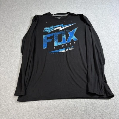Camisa Fox Racing Hombres XL Negra Azul Active Tech Manga Larga Moto BMX Bicicleta Y2K Foto 1 de 4
