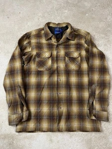 Vintage Pendleton Board Shirt Men’s Large Fall Tone Check Shadow Plaid Wool 70s - Picture 1 of 4