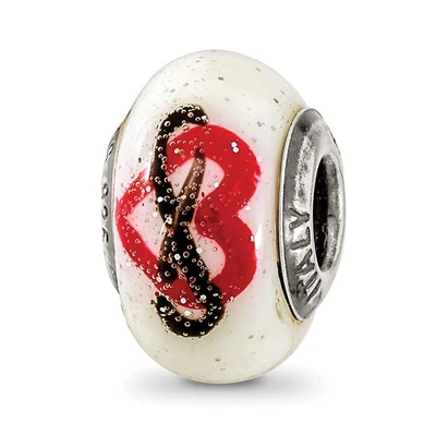 Cuentas de cristal de Murano Silver Reflections Heart Infinity QRS3561 Foto 1 de 4