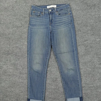Signature by Levi Strauss Jeans Womens 2 W26 Blue Mid Rise Boyfriend Stretch - Image 1 of 4