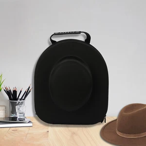 Cowboy Hat Storage Box Travel Panama Hat Carrying Case Carrier Holder Black New - Picture 1 of 19