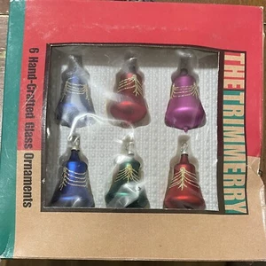 Vintage 1997 Mexico Bradford 6 Glas Mini Weihnachtsschmuck Glocken #36 - Bild 1 von 2
